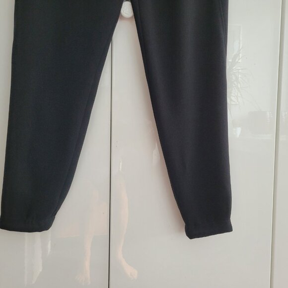 Vince Asymmetric Harem Black Pants with Crossover Waist Leather Trim Size 2 - Picture 4 of 7